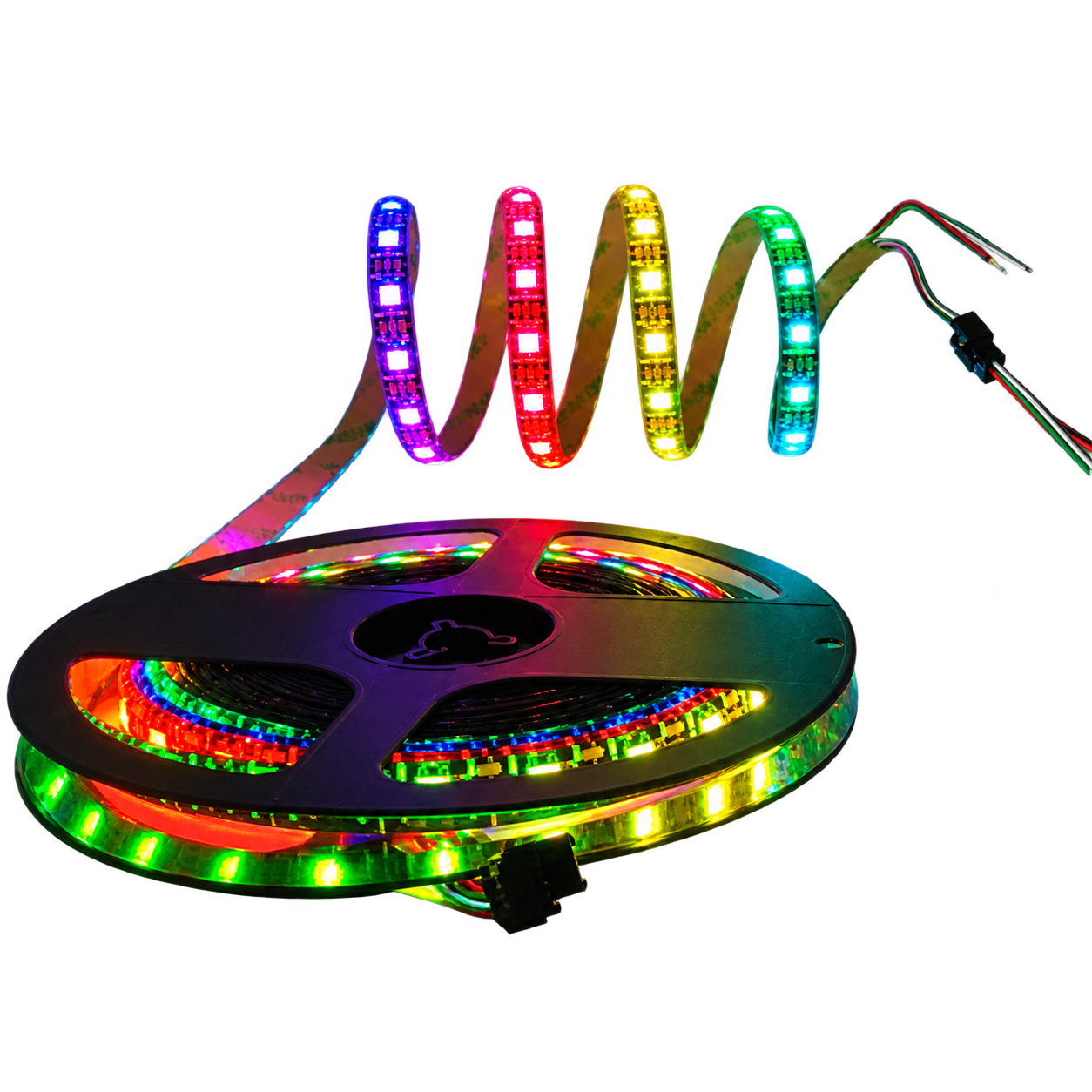 TECNOWORLD 12V 10 mm Siyah PCB 5050 RGB Magic LED 60 LED