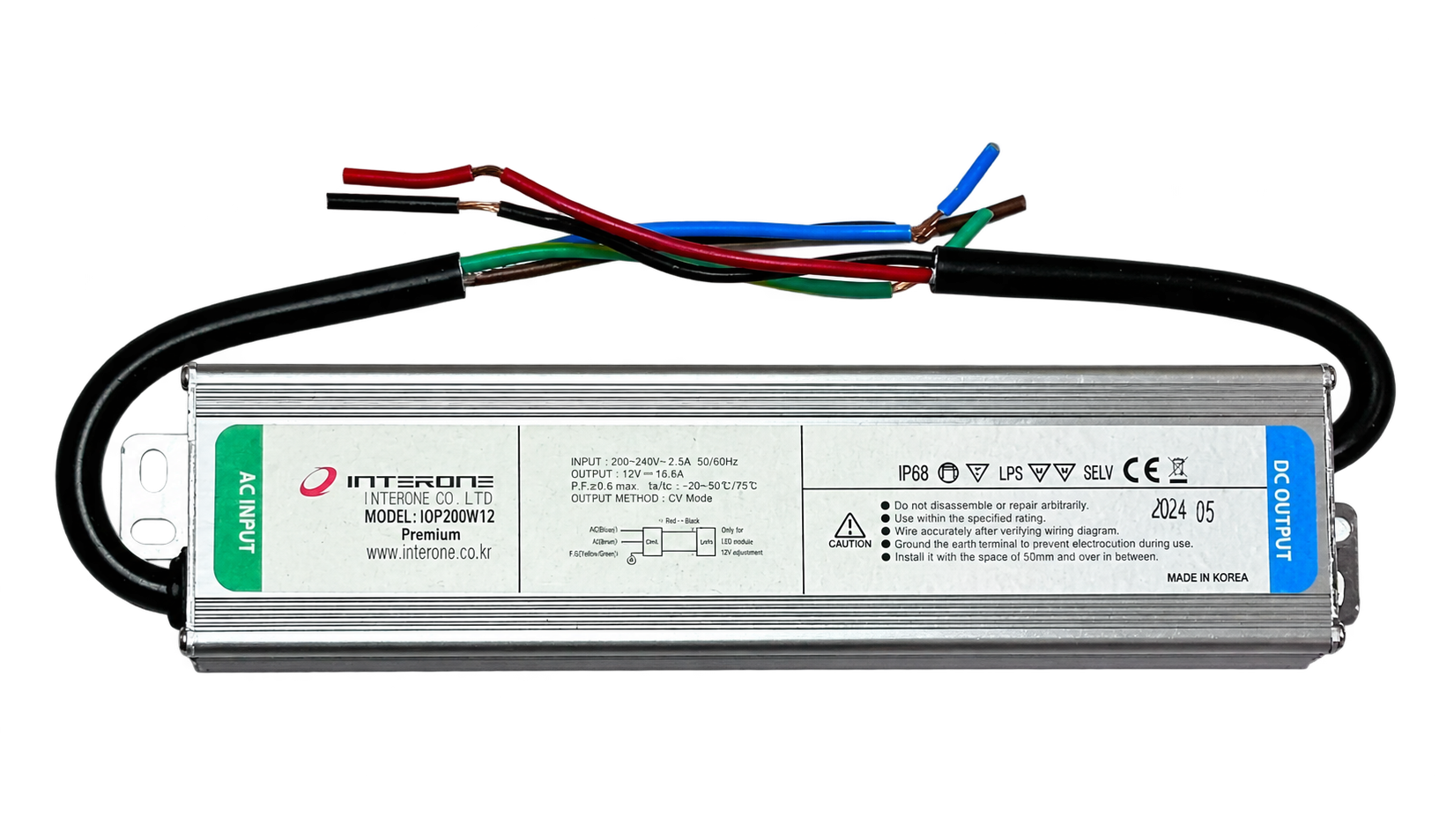 İNTERONE Dış Mekan Adaptör – 12V, 200W, 16,6A, IP68