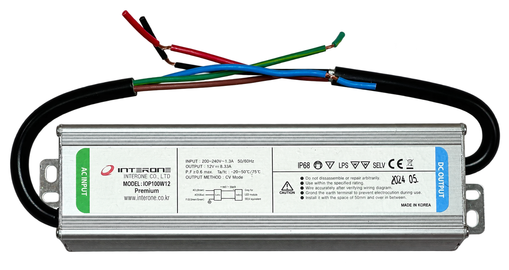 İNTERONE Dış Mekan Adaptör – 12V, 100W, 8,3A, IP68