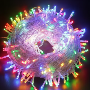 10 METRE STRİNG İP LED İP44 YILBAŞI SÜSLEMELESİ 100 LEDLİ ŞEFFAF KABLO FLAŞLI