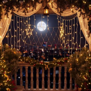 2*1 METRE SAÇAK LED İÇ MEKAN İP44 YILBAŞI SÜSLEMELESİ 192 LEDLİ ŞEFFAF KABLO